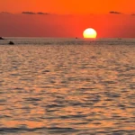 dead sea with sunset view