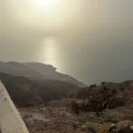sunset in the panorama dead sea